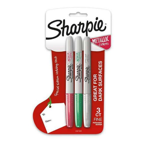 Sharpie Metallic Colours Permanent Markers / Pack of 3 Sharpie Metallic Colours Permanent Markers / Pack of 3