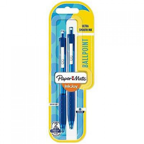 Paper Mate Inkjoy Ball Point Pens - Blue / 1.0mm (Pack of 2) Medium Point Paper Mate Inkjoy Ball Point Pens - Blue / 1.0mm (Pack of 2) Medium Point