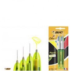 BIC 4 Colour Fluo Pack of 2 (1.0mm 1.6mm) Fluo Yellow Ink (Made in France) BIC 4 Colour Fluo Pack of 2 (1.0mm 1.6mm) Fluo Yellow Ink (Made in France)