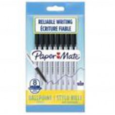 Paper Mate Ball Point Pens - Black / Pack of 8 (1.0mm) Paper Mate Ball Point Pens - Black / Pack of 8 (1.0mm)