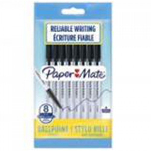 Paper Mate Ball Point Pens - Black / Pack of 8 (1.0mm) Paper Mate Ball Point Pens - Black / Pack of 8 (1.0mm)